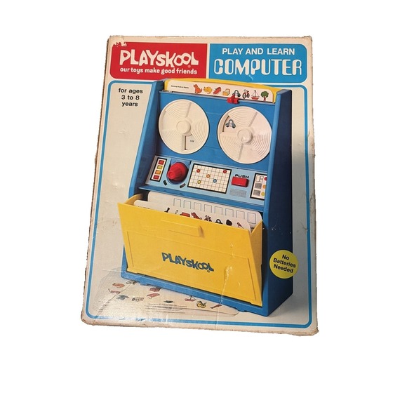 Playskool Other - Playskool Play and Learn Computer Vintage 1972 Blue Yellow Educational Toy OS